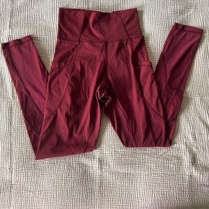 P’tula Crystal Leggings 25” in Port Wine Red